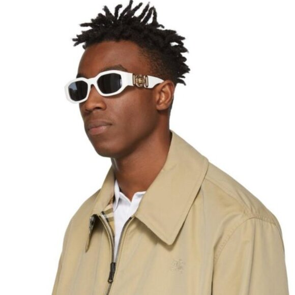 NEW Versace VE4361 401/87 Medusa Biggie White Grey Rectangle Unisex Sunglasses - Picture 14 of 16